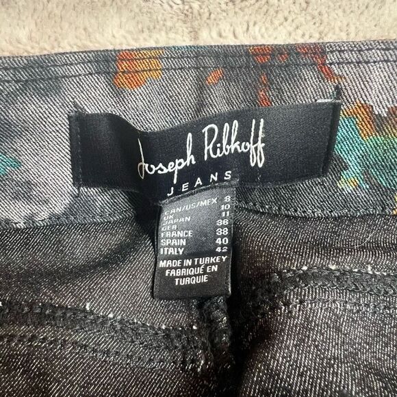 Joseph Ribkoff Pants Womens Size 8 Crop Multicolor Floral Mobwife Stretch Classi - Picture 3 of 11